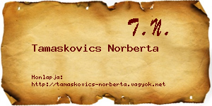 Tamaskovics Norberta névjegykártya